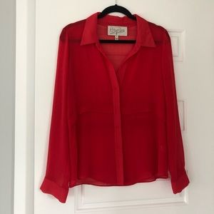 Rory Beca Red Sheer blouse